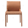 Italian minimalist saddle leather single chairs